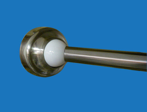 Brushed Nickel Rotator Rod with White Accent Ball